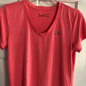 Bright pink under armor workout shirt